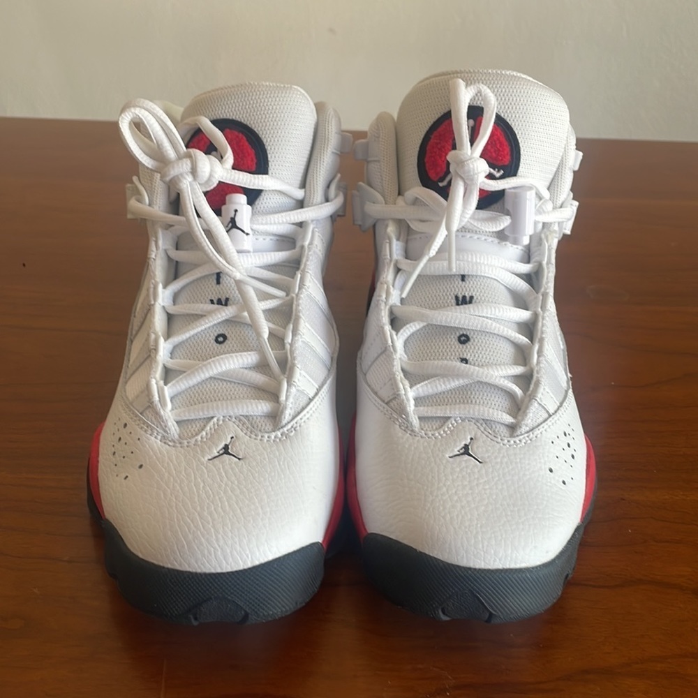 Nike Air Jordan 6 Rings GS White University Red Black 323419-126 Size 7 Youth - Picture 2 of 5